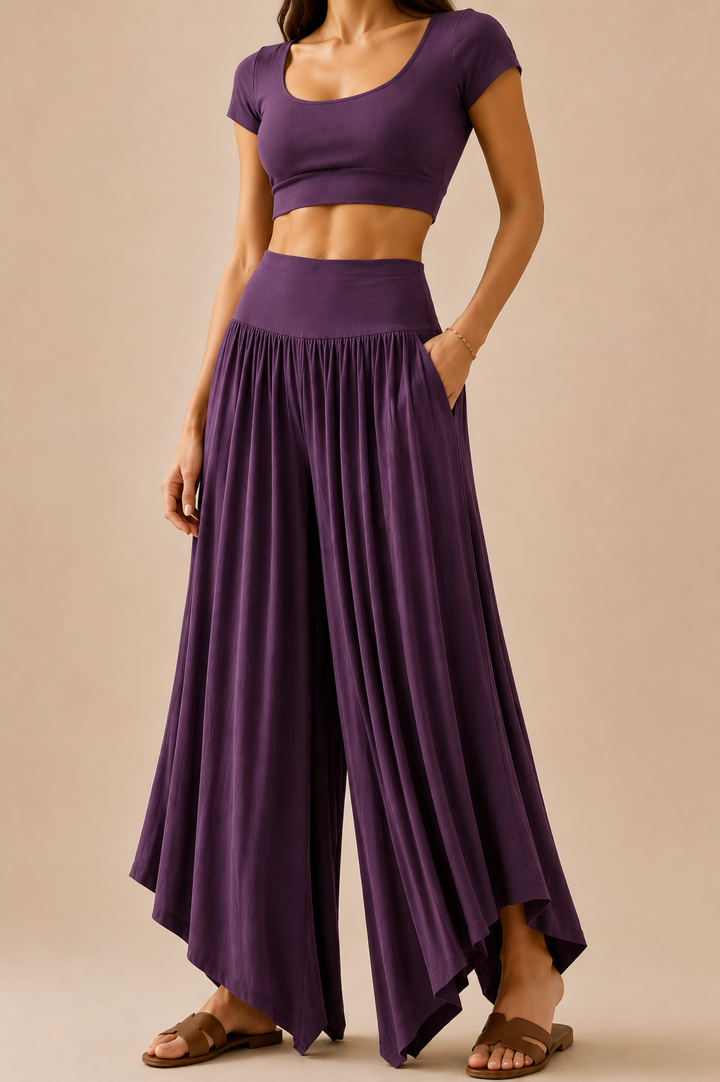 Relaxed Bamboo Fiber Wide Leg Trousers For Everyday Summer Comfort