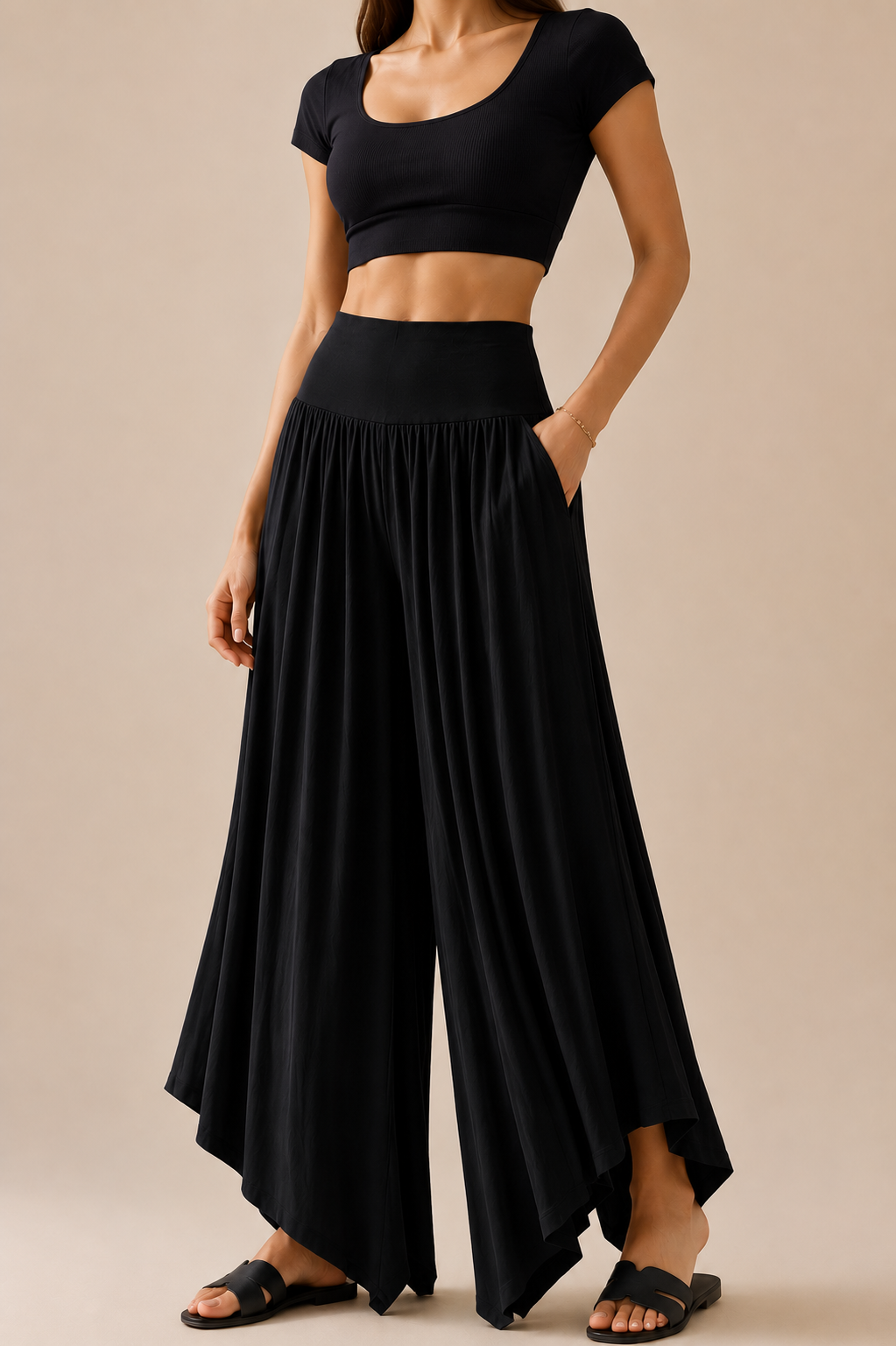 Relaxed Bamboo Fiber Wide Leg Trousers For Everyday Summer Comfort