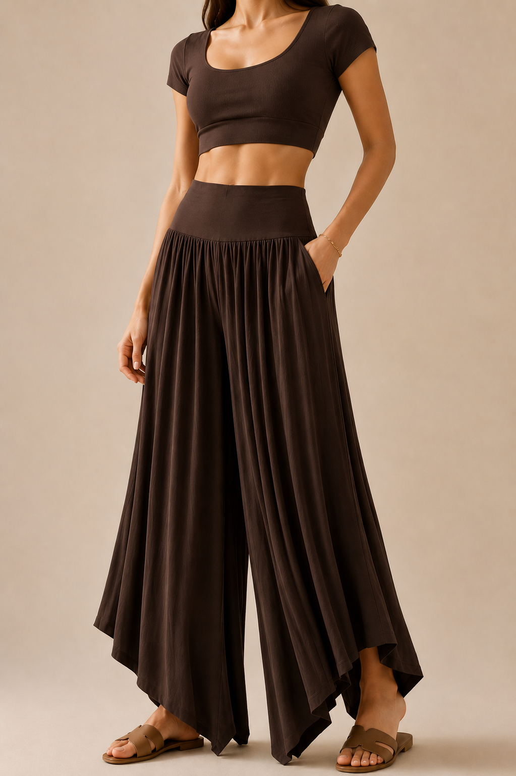 Relaxed Bamboo Fiber Wide Leg Trousers For Everyday Summer Comfort