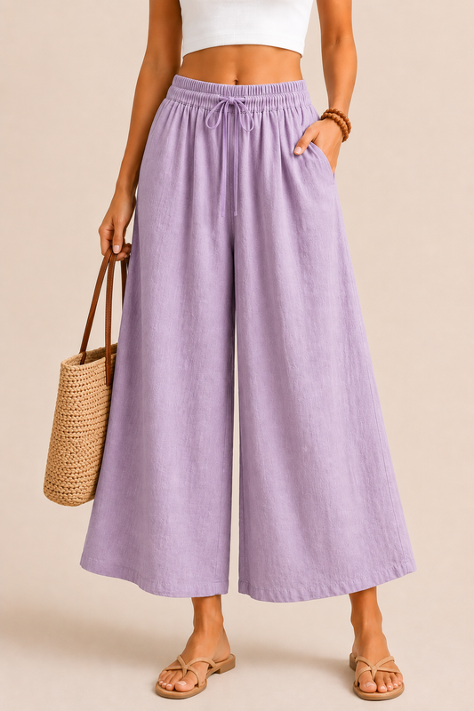 Retro Inspired Cotton Linen Wide Leg Pants For Everyday Effortless Dressing