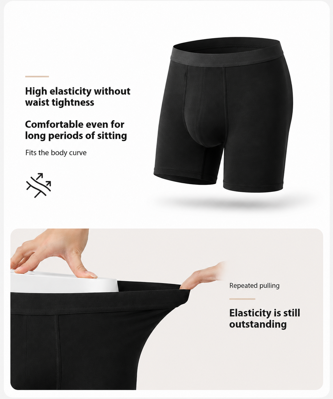 Men’s Bamboo Anti-chafing Boxer Briefs Pack of 7