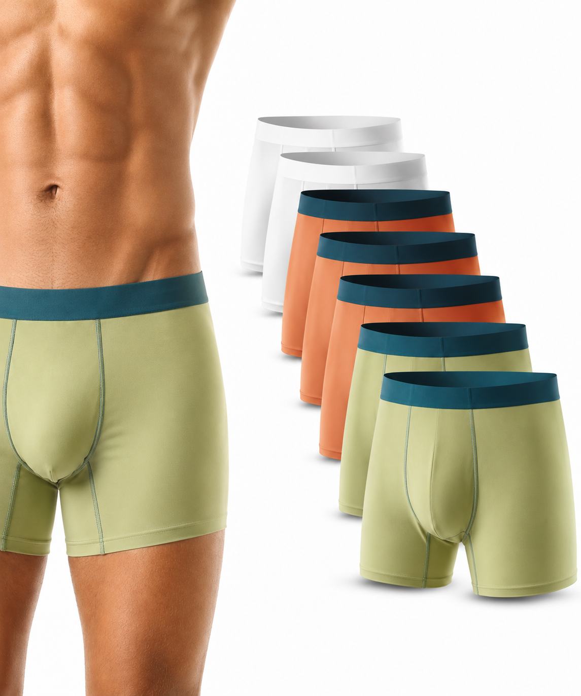 Men's Extended-length Athletic Boxer Briefs- Pack of 7
