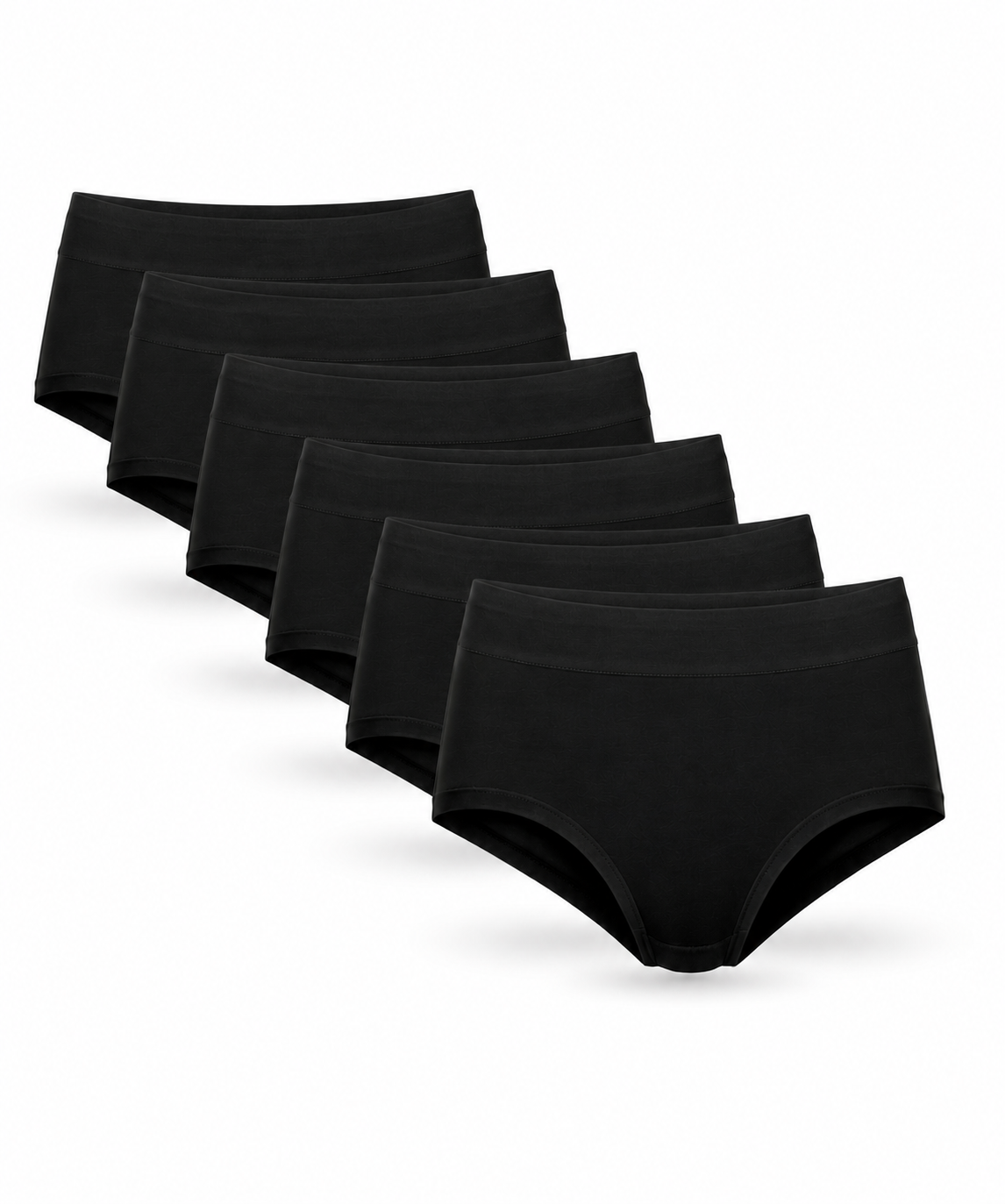 Women’s Bamboo Mid-Waist Briefs Black Packs