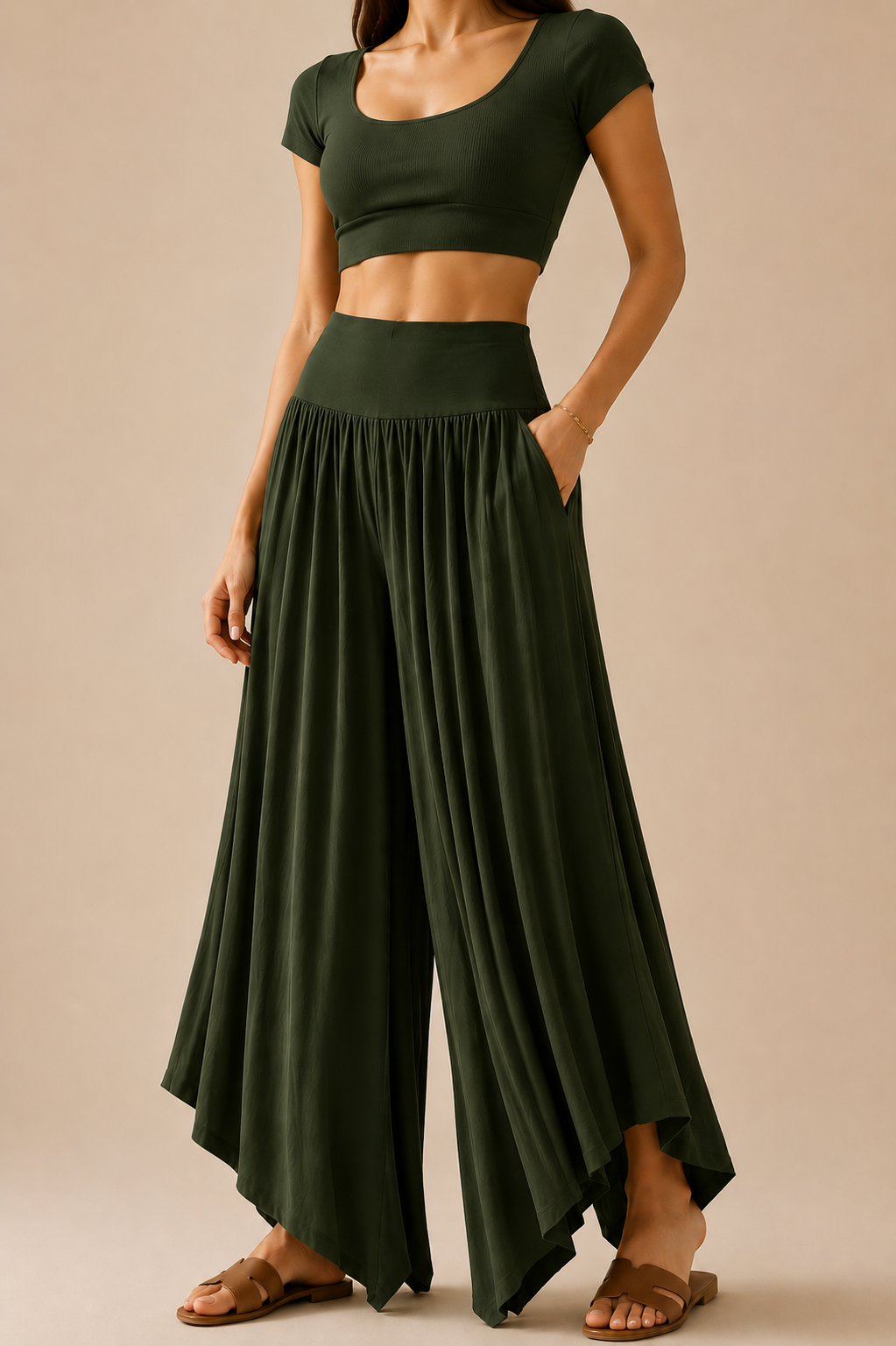 Relaxed Bamboo Fiber Wide Leg Trousers For Everyday Summer Comfort