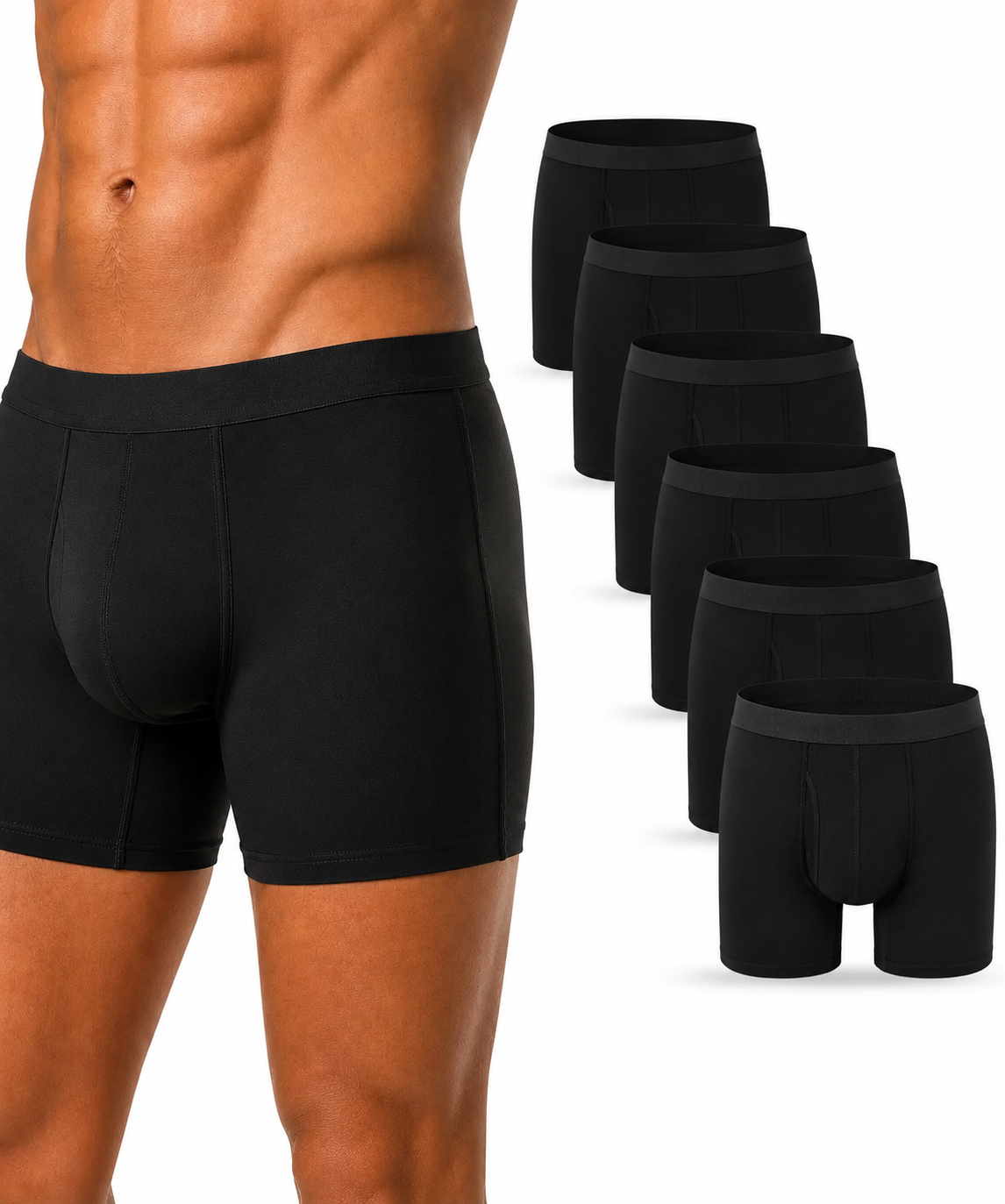 Men’s Bamboo Anti-chafing Boxer Briefs Pack of 7