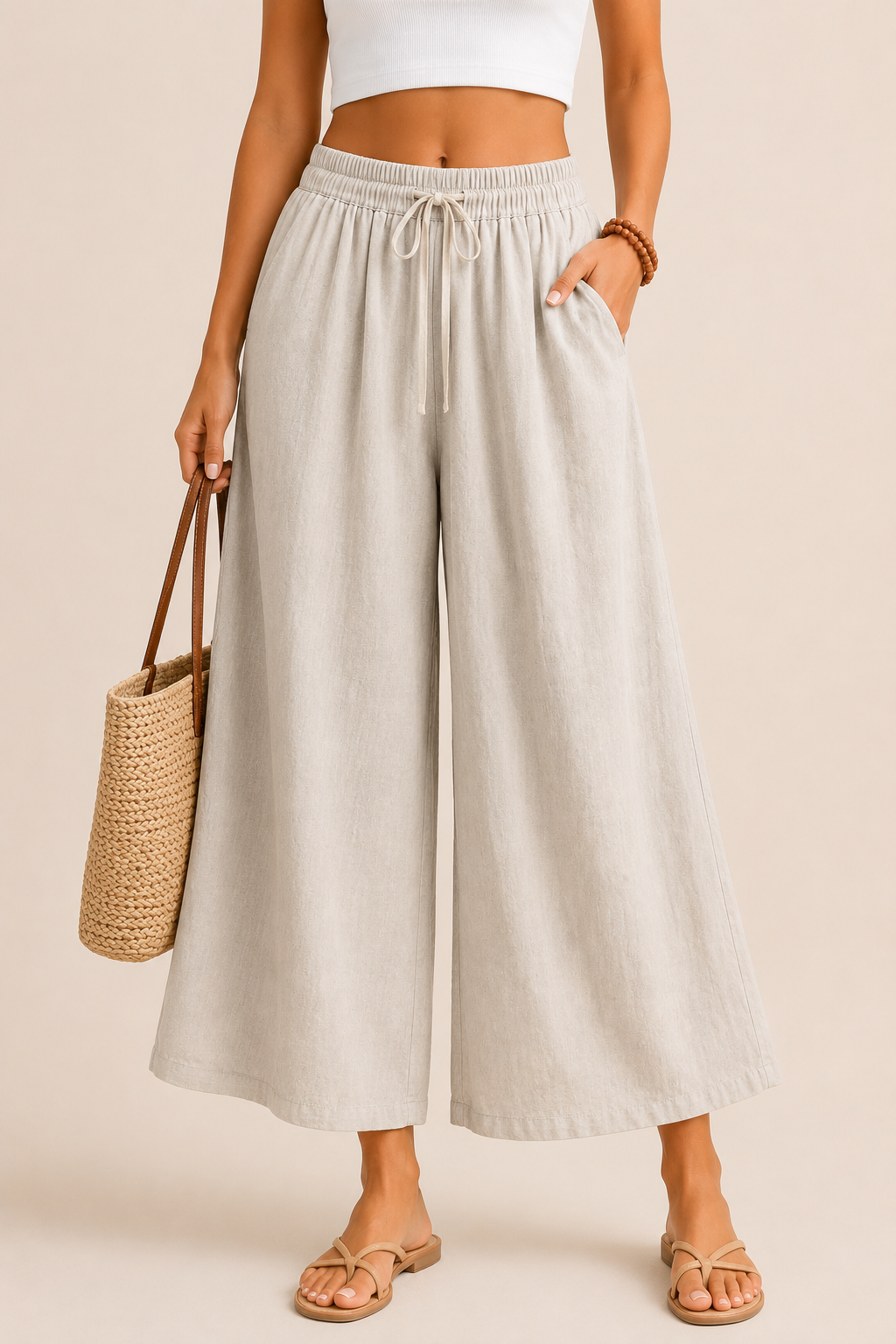 Retro Inspired Cotton Linen Wide Leg Pants For Everyday Effortless Dressing