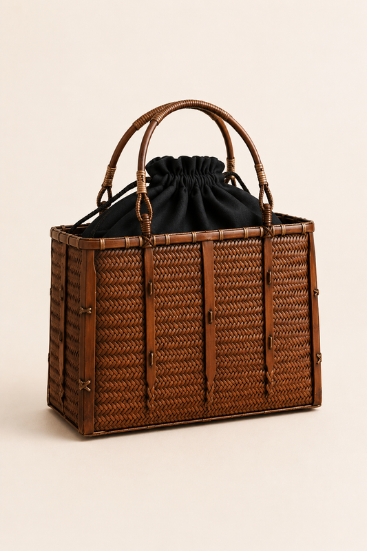 Handwoven Bamboo Tote For Effortless Everyday Natural Style
