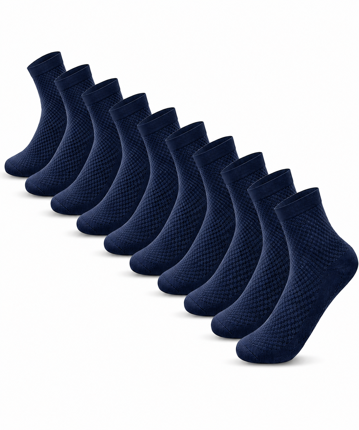 Men's Premium Bamboo Crew Socks- Solid Pack of 10