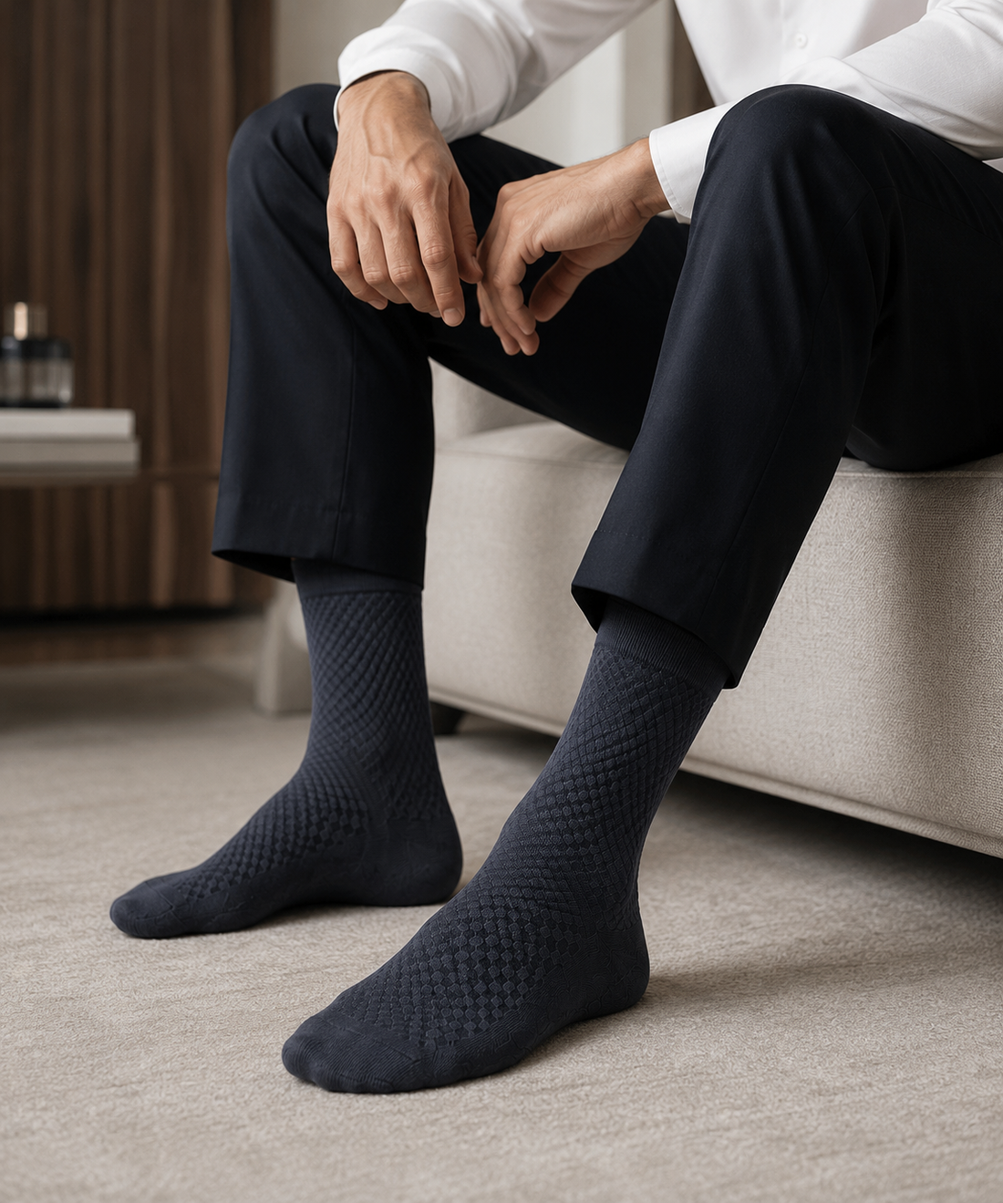 Men's Premium Bamboo Crew Socks- Solid Pack of 10