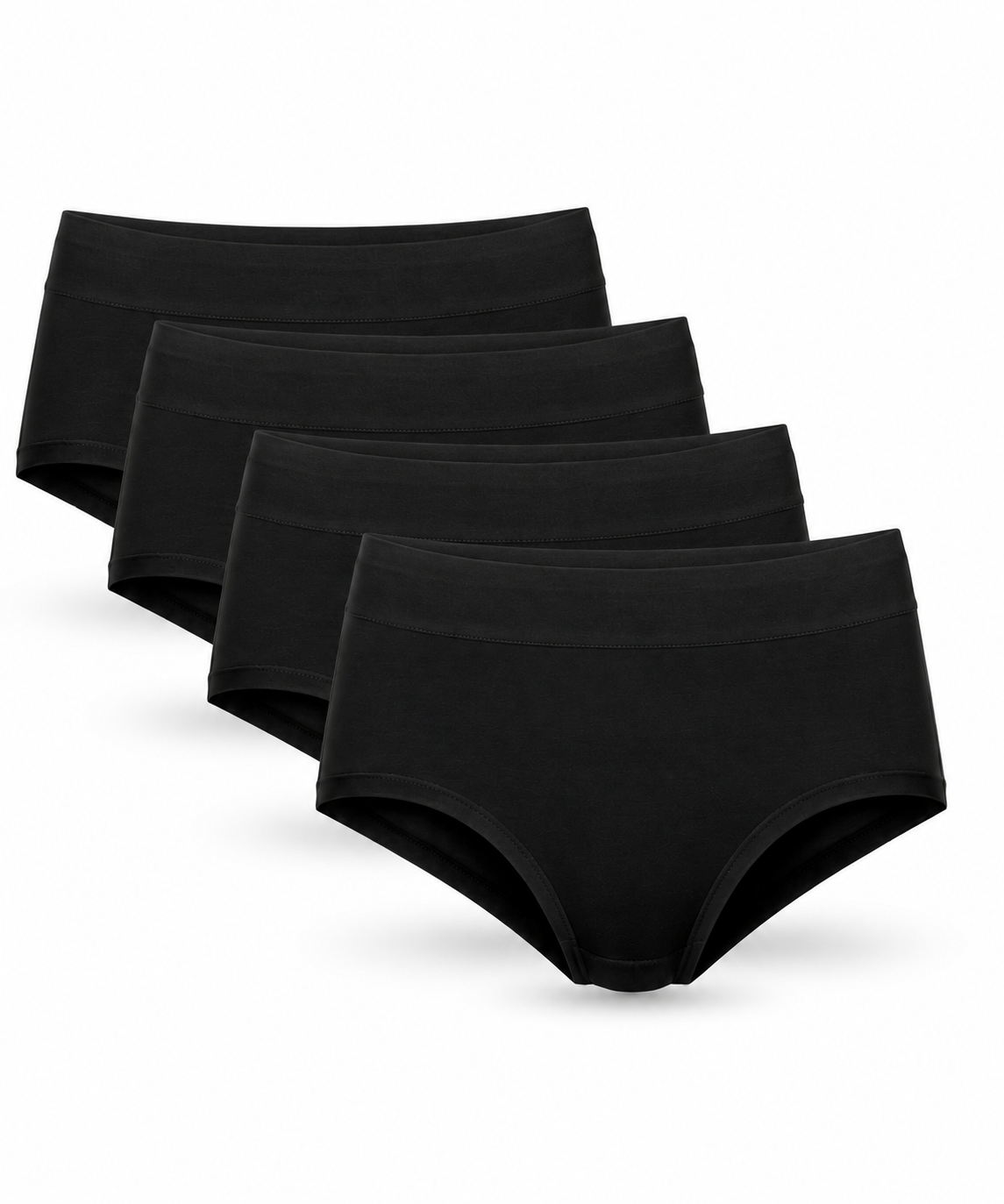 Women’s Bamboo Mid-Waist Briefs Black Packs