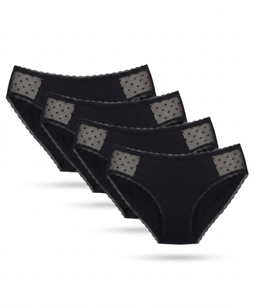 Women’s Bamboo Lace Period Briefs Pack of 4